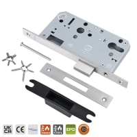 Briton 5710.60.S.SS Euro Profile Cylinder Mortice Deadlock - Square Forend Satin Stainless Steel