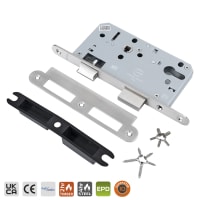 Briton 5720.60.R.SS Euro Profile Cylinder Mortice Sashlock - Radius Forend Satin Stainless Steel