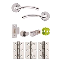 Jigtech Solar Fire Rated passage Door Pack - Polished Chrome
