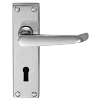 Carlisle Brass Victorian Lever on Lock Backplate Satin Chrome