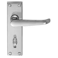 Carlisle Brass Victorian Lever on Bathroom Backplate Satin Chrome