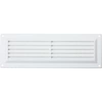MAP Louvred Vent with Fixed Flyscreen - White Plastic - 9x3