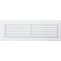 MAP Louvred Vent with Fixed Flyscreen - White Plastic - 9x3