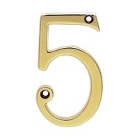 Carlisle Brass Numeral '5' Face Fix Number 76mm Polished Brass