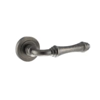 Old English Durham Lever on Round Rose Distressed Silver