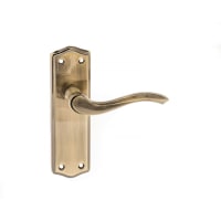 Old English Warwick Latch Lever on Backplate Antique Brass
