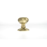Old English Harrogate Solid Brass Mushroom Mortice Knob on Concealed Fix Rose Antique Brass