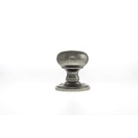 Old English Harrogate Solid Brass Mushroom Mortice Knob on Concealed Fix Rose Distressed Silver