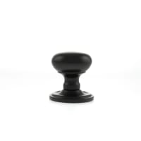 Old English Harrogate Solid Brass Mushroom Mortice Knob on Concealed Fix Rose Matt Black