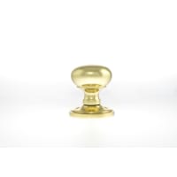 Old English Harrogate Solid Brass Mushroom Mortice Knob on Concealed Fix Rose Polished Brass