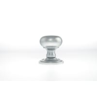 Old English Harrogate Solid Brass Mushroom Mortice Knob on Concealed Fix Rose Satin Chrome