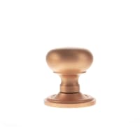 Old English Harrogate Solid Brass Mushroom Mortice Knob on Concealed Fix Rose Urban Satin Copper