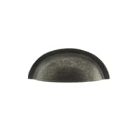 Old English Winchester Solid Brass Cabinet Cup Pull on Concealed Fix Distressed Silver