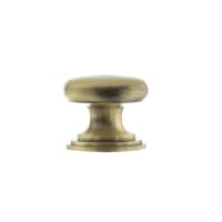 Old English Lincoln Solid Brass Victorian Cabinet Knob on Concealed Fix 32mm Antique Brass