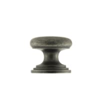 Old English Lincoln Solid Brass Victorian Cabinet Knob on Concealed Fix 32mm Distressed Silver