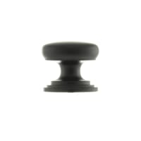 Old English Lincoln Solid Brass Victorian Cabinet Knob on Concealed Fix 32mm Matt Black