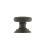 Old English Lincoln Solid Brass Victorian Cabinet Knob on Concealed Fix 32mm Urban Dark Bronze