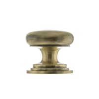 Old English Lincoln Solid Brass Victorian Cabinet Knob on Concealed Fix 38mm Antique Brass