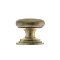 Old English Lincoln Solid Brass Victorian Cabinet Knob on Concealed Fix 38mm Antique Brass