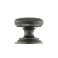 Old English Lincoln Solid Brass Victorian Cabinet Knob on Concealed Fix 38mm Distressed Silver