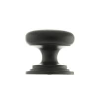 Old English Lincoln Solid Brass Victorian Cabinet Knob on Concealed Fix 38mm Matt Black