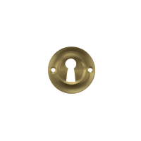 Old English Solid Brass Open Key Hole Escutcheon Satin Brass