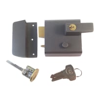Yale Double Security Rim Lock 60mm Backset Polished Brass