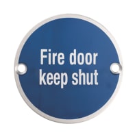 Eurospec Signage Fire Door - Keep Shut Satin Stainless Steel