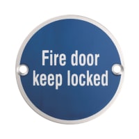 Eurospec Signage Fire Door - Keep Locked Satin Stainless Steel