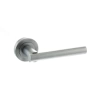 Status Nebraska Lever on Round Rose Satin Chrome