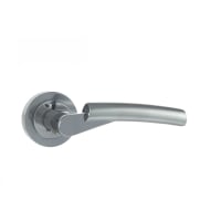 Status Florida Lever on Round Rose Satin Chrome/Polished Chrome