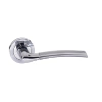 Status Indiana Lever on Round Rose Satin Chrome/Polished Chrome