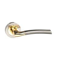 Status Indiana Lever on Round Rose Satin Nickel/Polished Brass