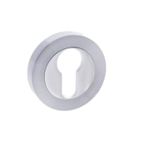 Status Euro Escutcheon on Round Rose Satin Chrome/Polished Chrome