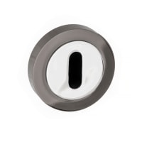 Status Key Escutcheon on Round Rose Black Nickel/Polished Chrome