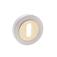 Status Key Escutcheon on Round Rose Satin Nickel/Polished Brass