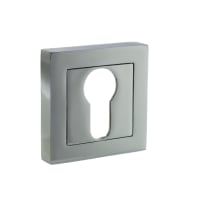 Status Euro Escutcheon on S4 Square Rose Polished Chrome