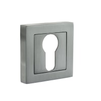 Status Euro Escutcheon on S4 Square Rose Satin Chrome