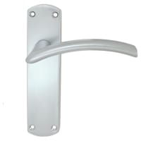 Serozzetta Tres Door Lever Latch on Backplate Satin Chrome