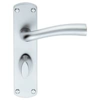 Serozzetta Cinco Lever on Bathroom Backplate Satin Chrome