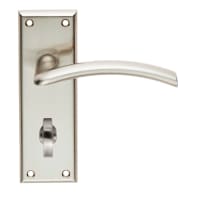 Serozzetta Trenta Lever on Bathroom Backplate Satin Nickel