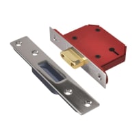 Union CE StrongBOLT 5 Lever Mortice Deadlock 81mm Stainless Steel