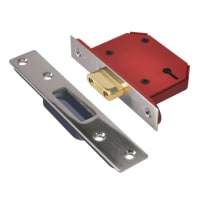 Union CE StrongBOLT 3 Lever Mortice Deadlock 68mm Stainless Steel