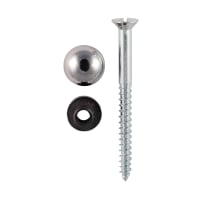 TIMco Mirror Screws Dome 1mm L Chrome Box of 200