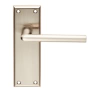 Serozzetta Dieci Lever on Latch Backplate Satin Nickel