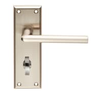 Serozzetta Dieci Lever on Bathroom Backplate Satin Nickel