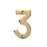 Frisco Face Fix ‘3’ Numeral 76mm H Polished Brass
