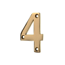 Frisco Eclipse Numeral '4' Face Fix 76mm L Polished Brass