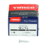 TIMCO Twin-Thread Woodscrews Countersunk Head 12 Gauge 1.25 Inch Box of 200