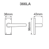 Union J366 Ambassador Latch Furniture 96 x 38mm Anodised Silver